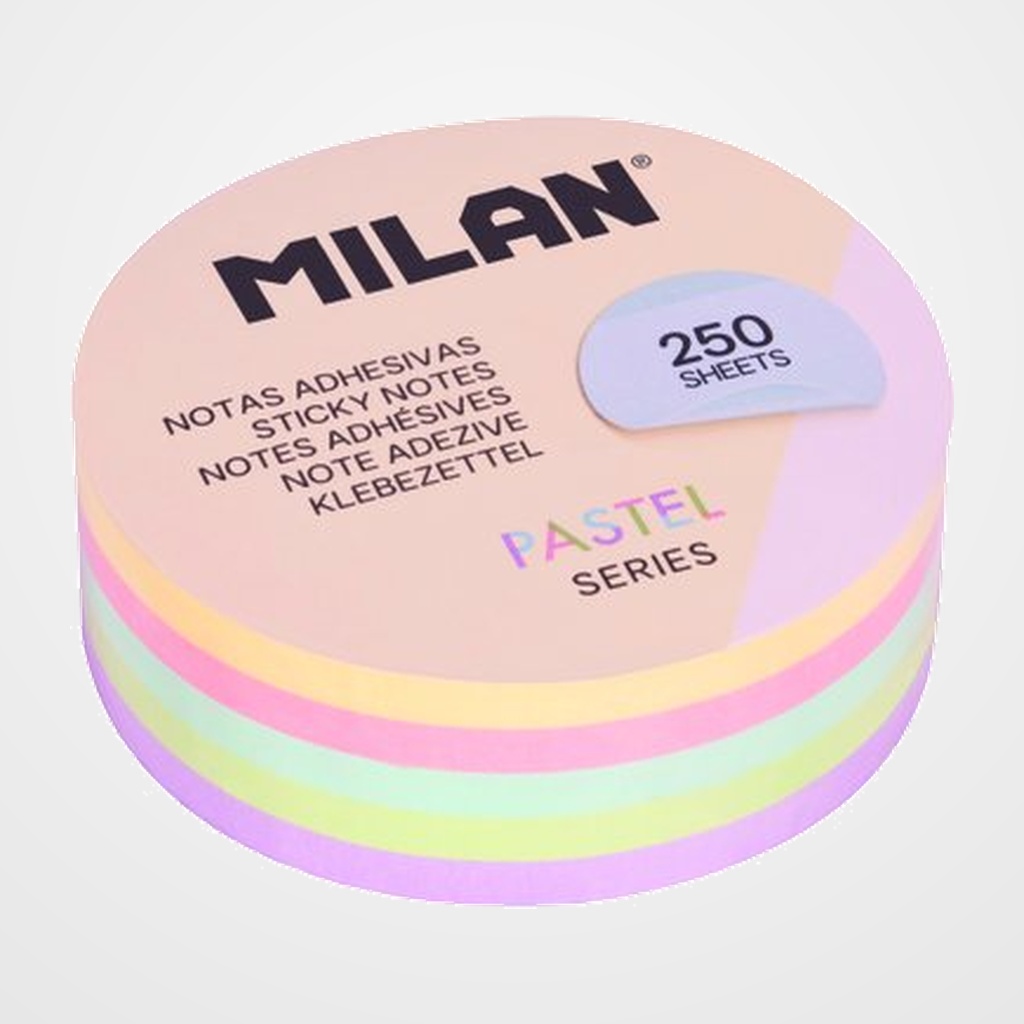 NOTAS ADHESIVAS MILAN 250h Ø 67 mm PASTEL