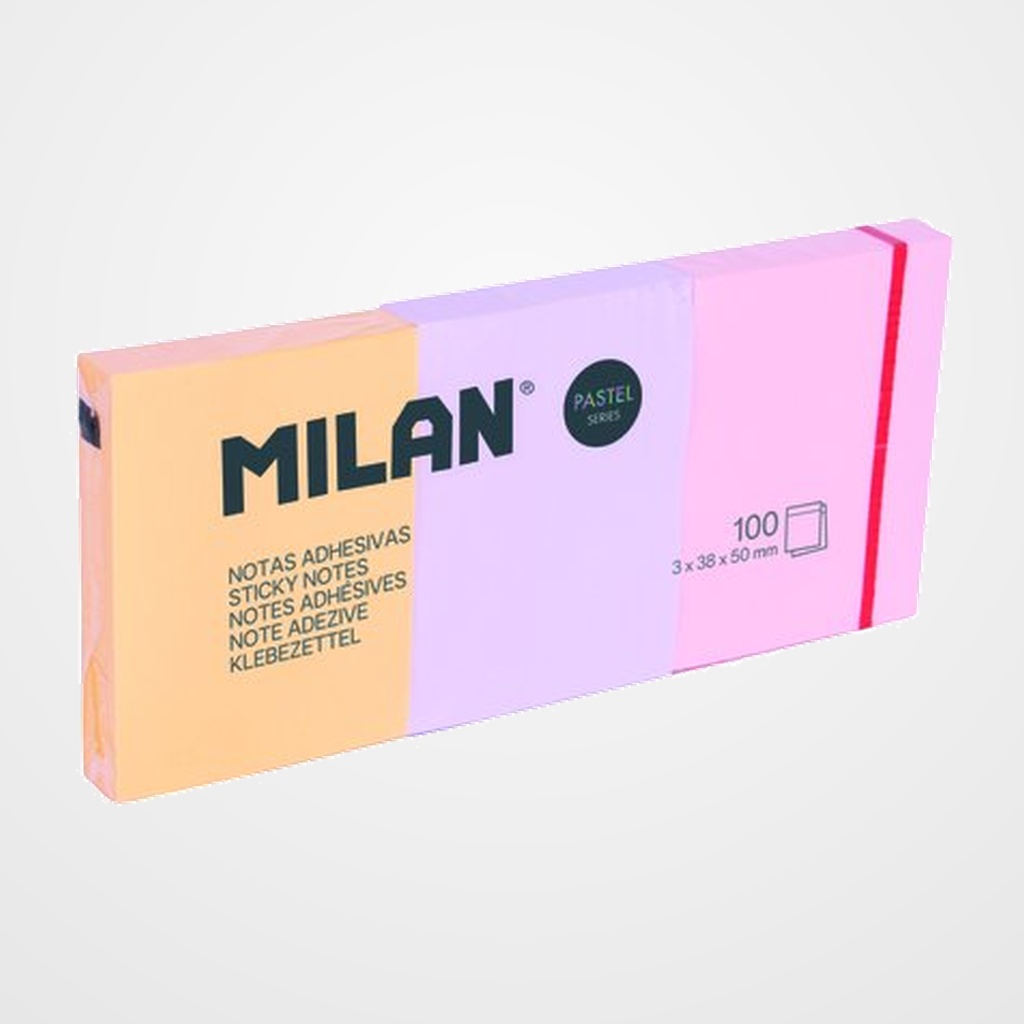 NOTAS ADHESIVAS MILAN 3x100h 50x38 PASTEL