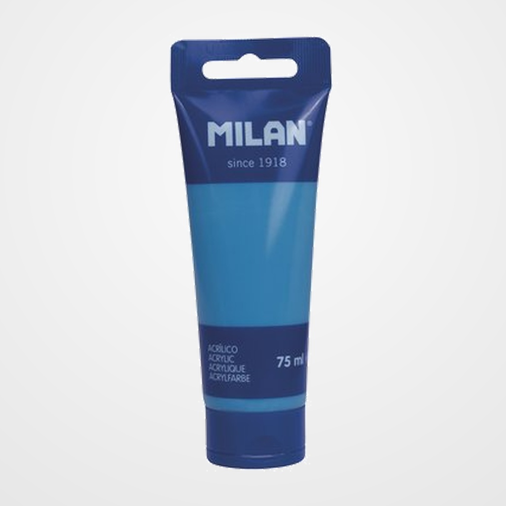 PINTURA ACRILICA MILAN 75 ml (Tubo) AZUL CIAN (CARIBBEAN BLUE)