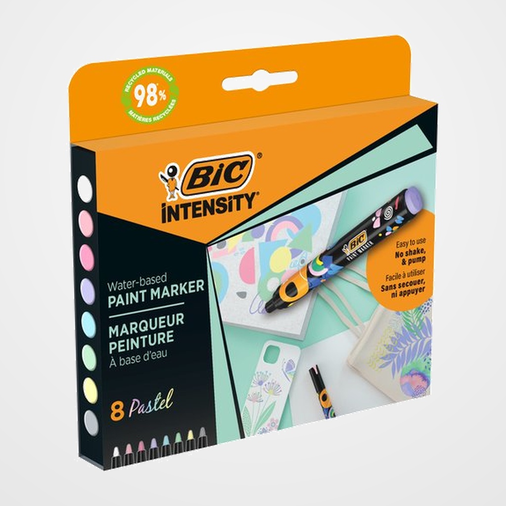 ROTULADOR ACRILICO BIC COLORES PASTELES CAJA de 8