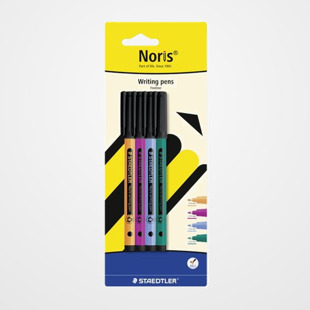 ROTULADOR FIBRA STAEDTLER  307 NORIS WRITING PEN COL. SURTIDO ESTUCHE de 4