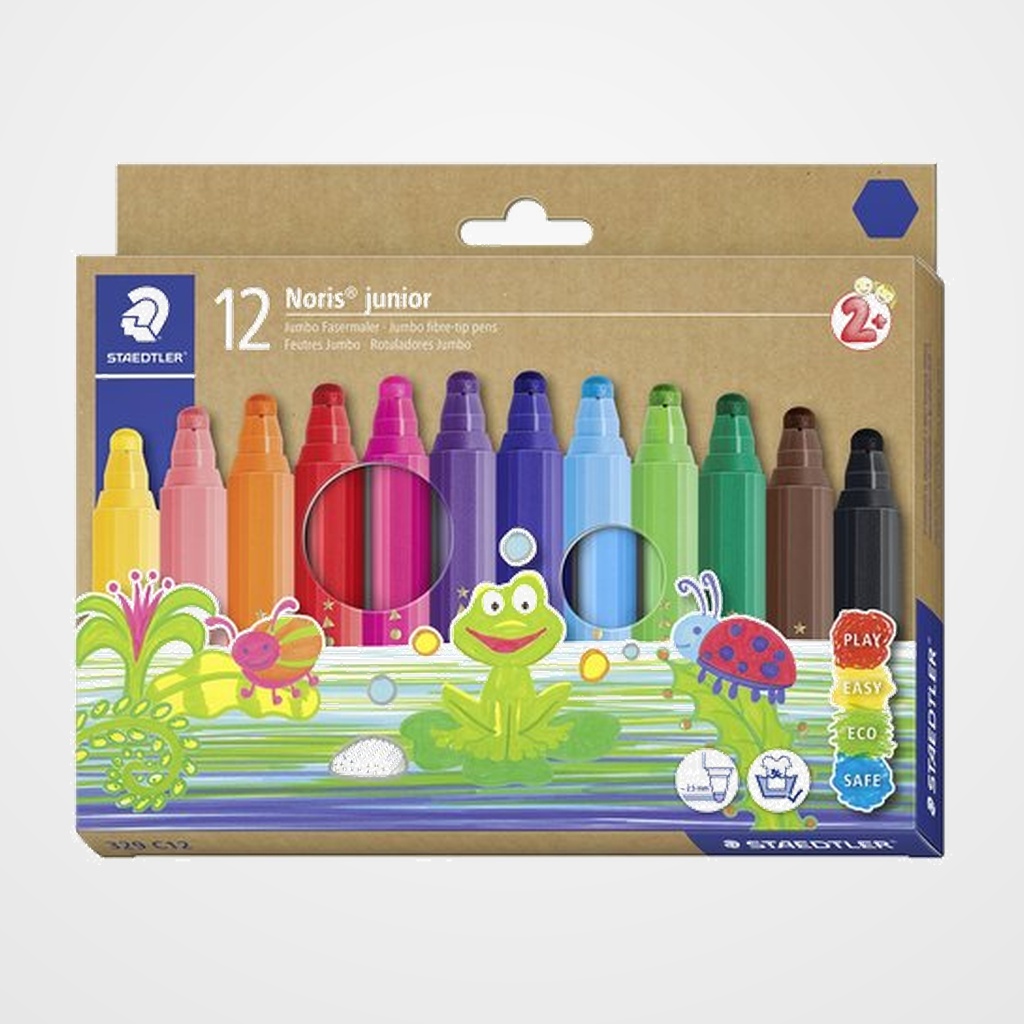 ROTULADOR FIBRA STAEDTLER  329 NORIS JUNIOR JUMBO ESTUCHE de 12