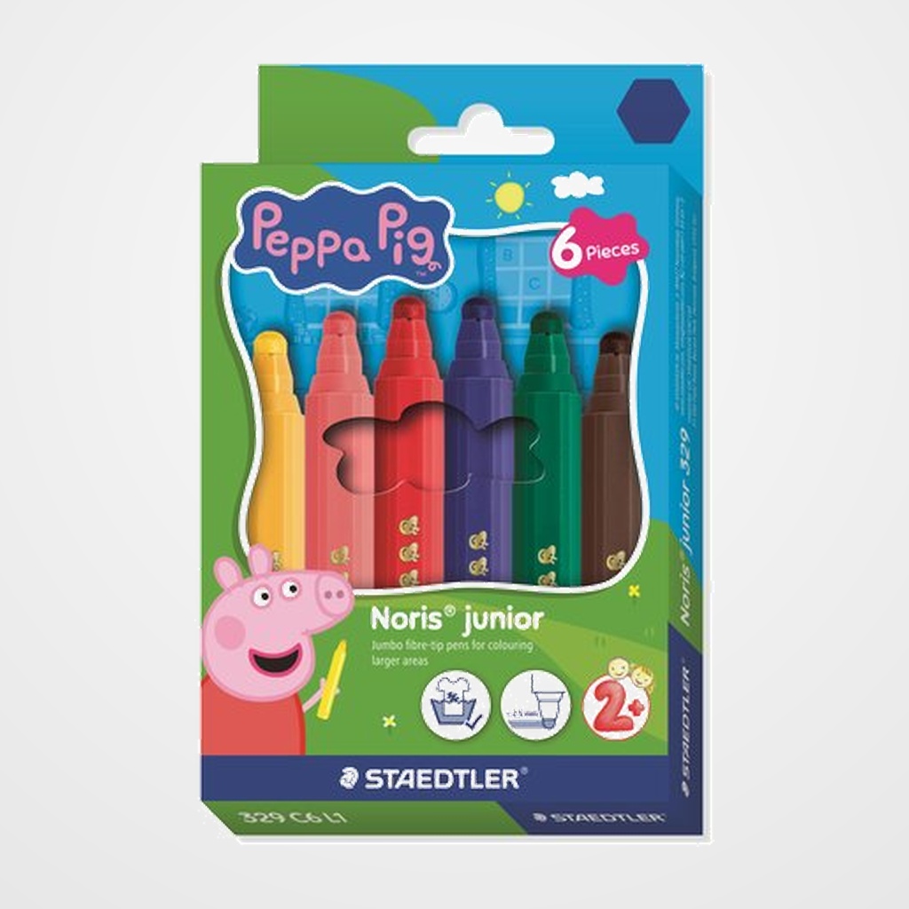 ROTULADOR FIBRA STAEDTLER  329 NORIS JUNIOR PEPPA PIG ESTUCHE de 6