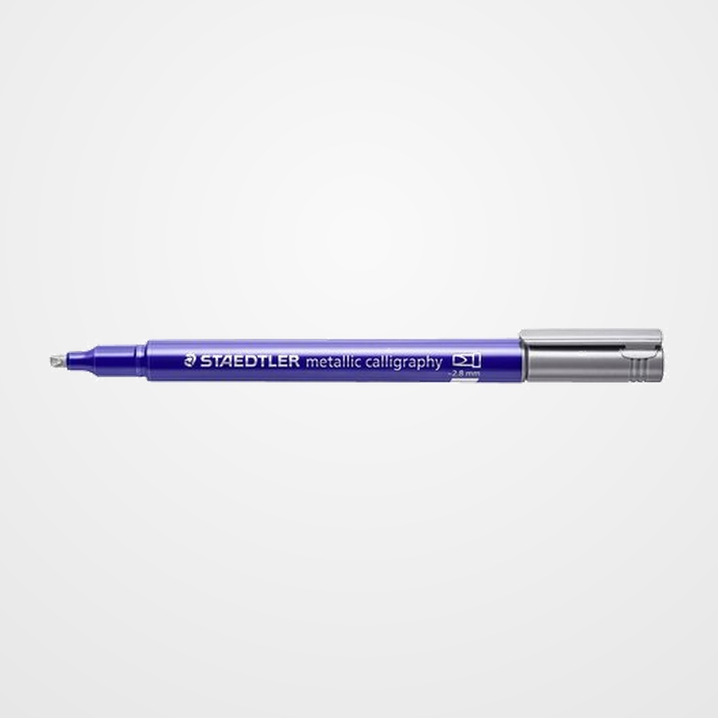 ROTULADOR FIBRA STAEDTLER METALLIC CALLIGRAPHY CALIGRAFIA PLATA ESTUCHE de 10