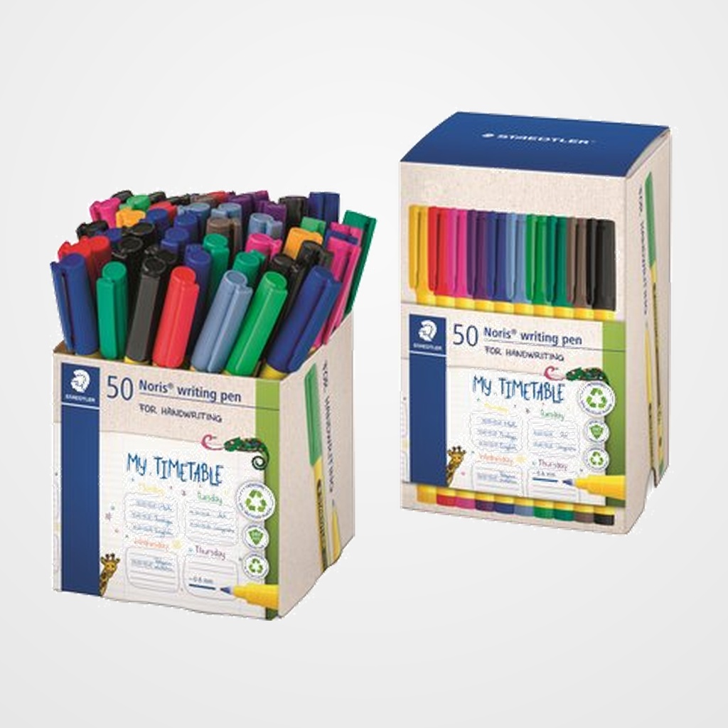 ROTULADOR FIBRA STAEDTLER 307 NORIS WRITING PEN SURTIDOS CAJA de 50