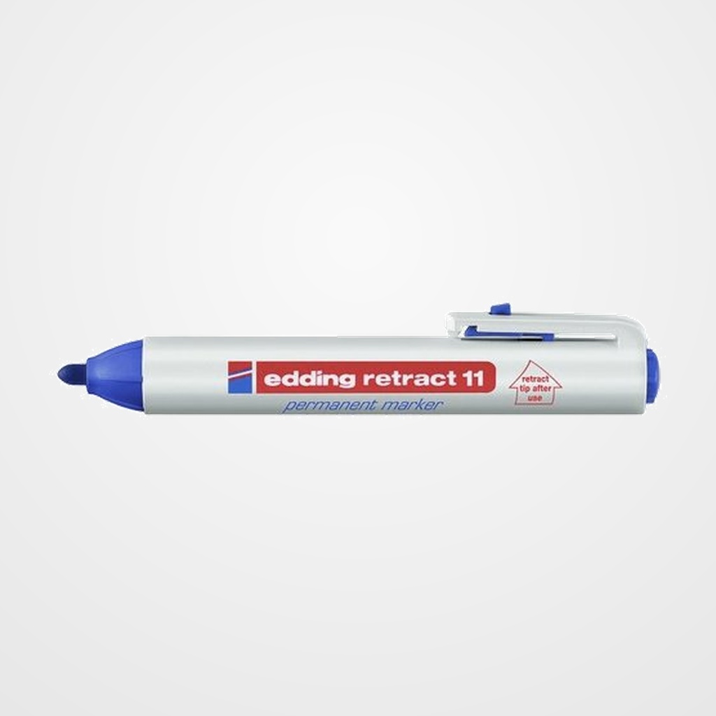 MARCADOR PERMANENTE EDDING 11 RETRACT CONICO  AZUL