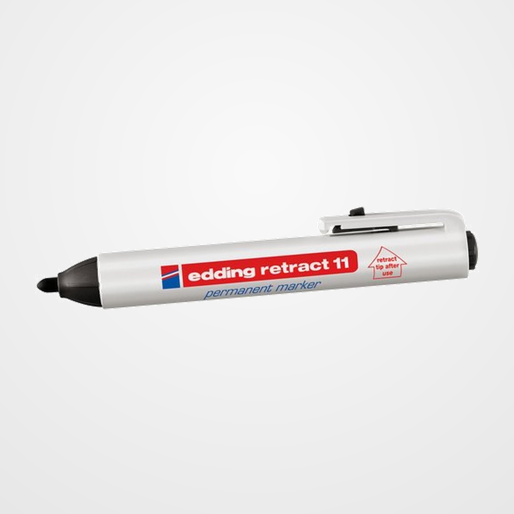 MARCADOR PERMANENTE EDDING 11 RETRACT CONICO  NEGRO