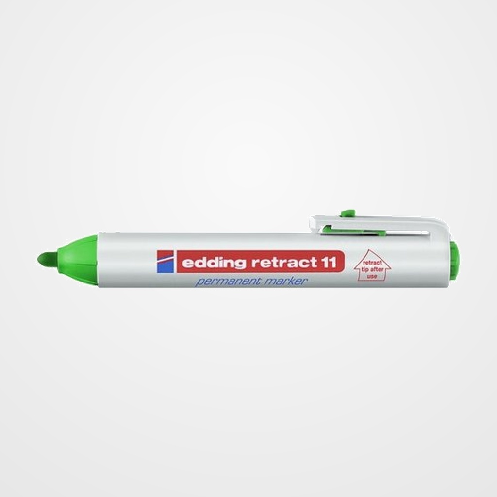 MARCADOR PERMANENTE EDDING 11 RETRACT CONICO  VERDE