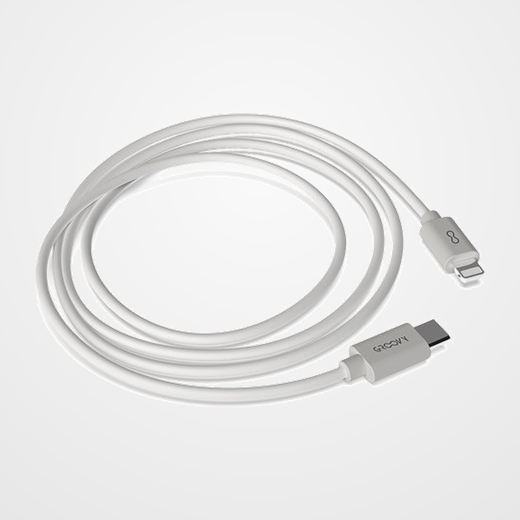 CABLE GROOVY USB-C - LIGHTNING APPLE ALTO RENDIMIENTO 2,0A BLANCO 1 m.