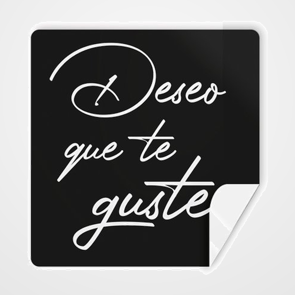 ETIQUETAS REGALO ADH. ROLLO  250 uds. CUADRADAS 40x40 DESEO QUE TE GUSTE NEGRA