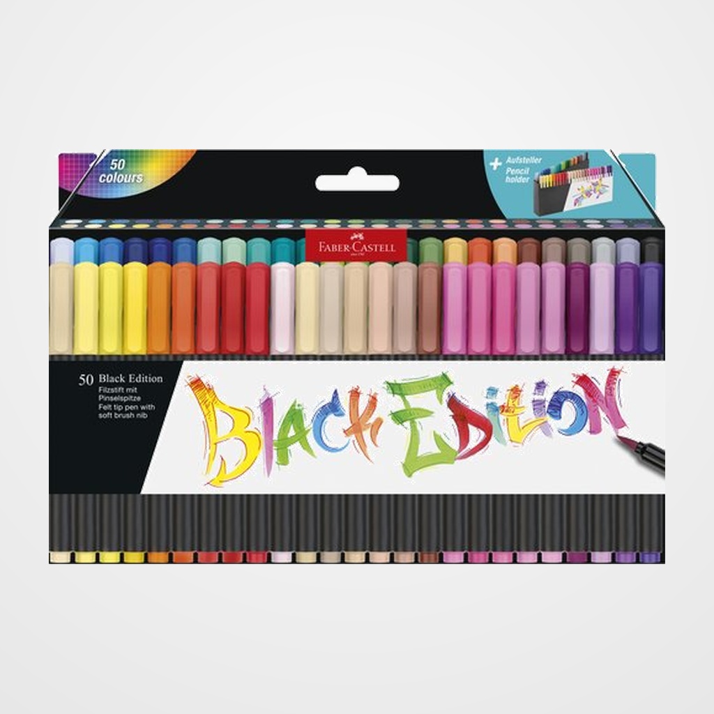 [12802849] LAPICES de COLORES FABER-CASTELL BLACK EDITION ESTUCHE SOBREMESA de 50