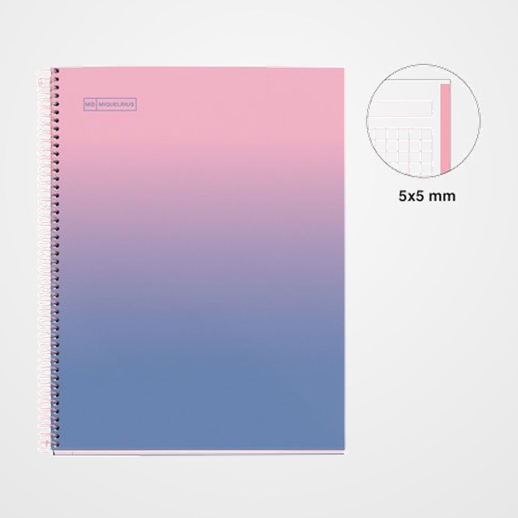 BLOC MIQUELRIUS GRADIENT NOTEBOOK 1 micro.tapa EXTRA A4 80h 90g CUADRIC.5x5 AZUL