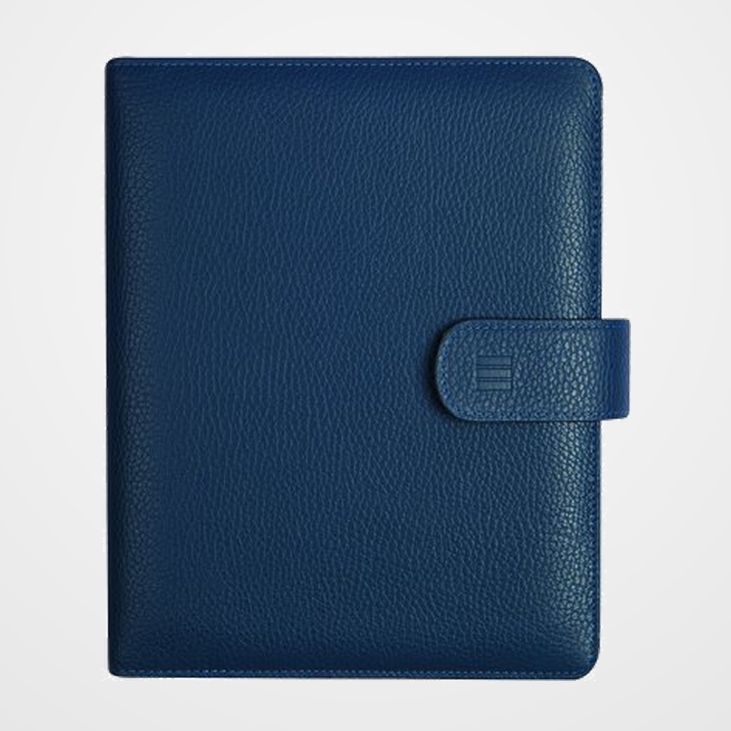 AGENDA ANUAL (2027) FINOCAM OPEN PIEL ANDREA ANILLAS con CUBIERTA de PIEL con BROCHE 1000 155x215 S/V AZUL