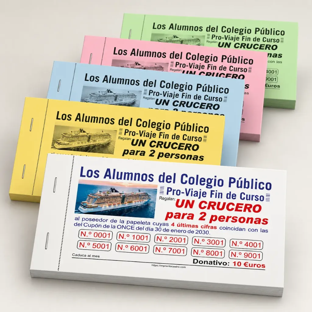 Papeletas de rifa personalizadas