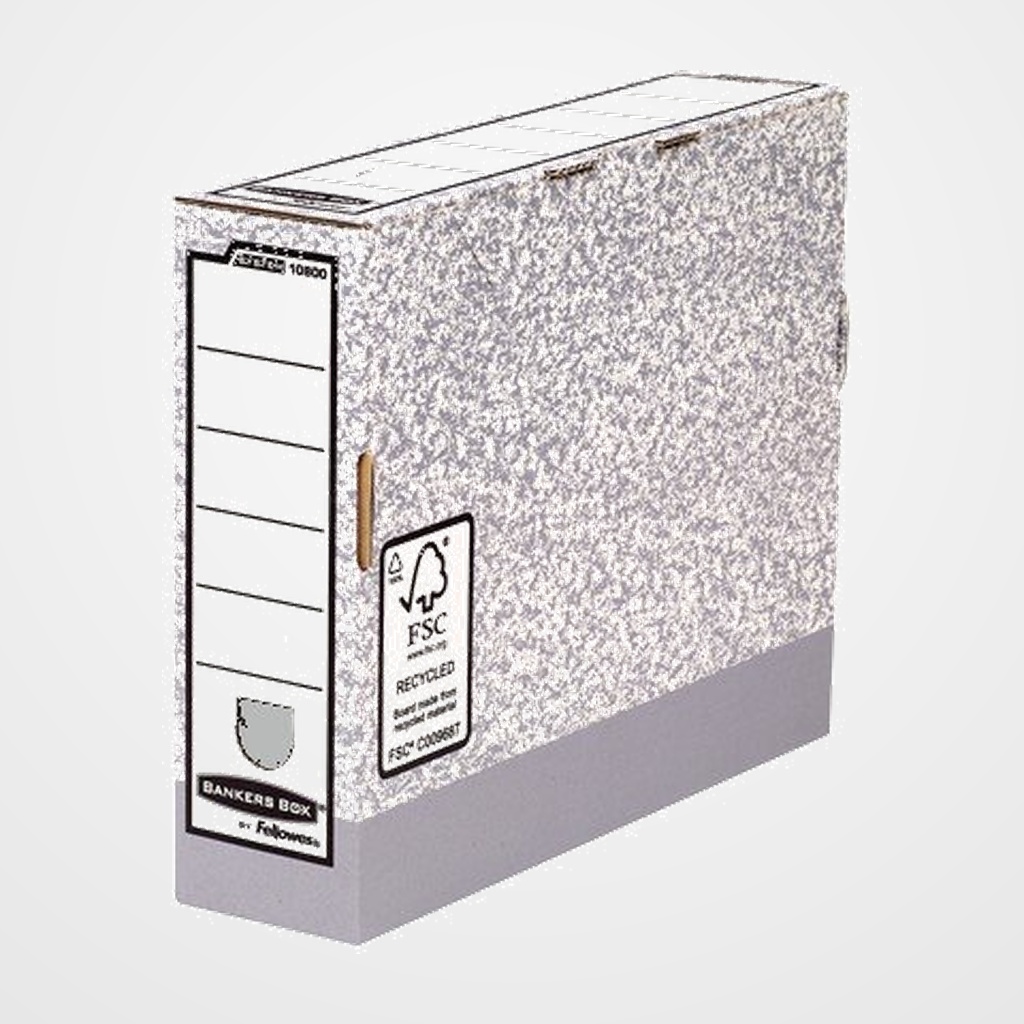 CAJA ARCHIVO DEFINITIVO CARTON FELLOWES A4 80mm GRIS