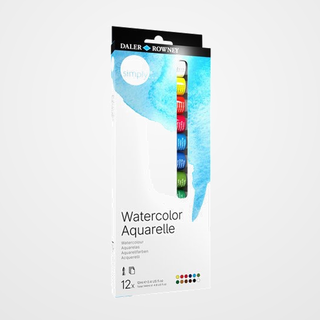 ACUARELAS DALER ROWNEY SIMPLY 12ml ESTUCHE de 12