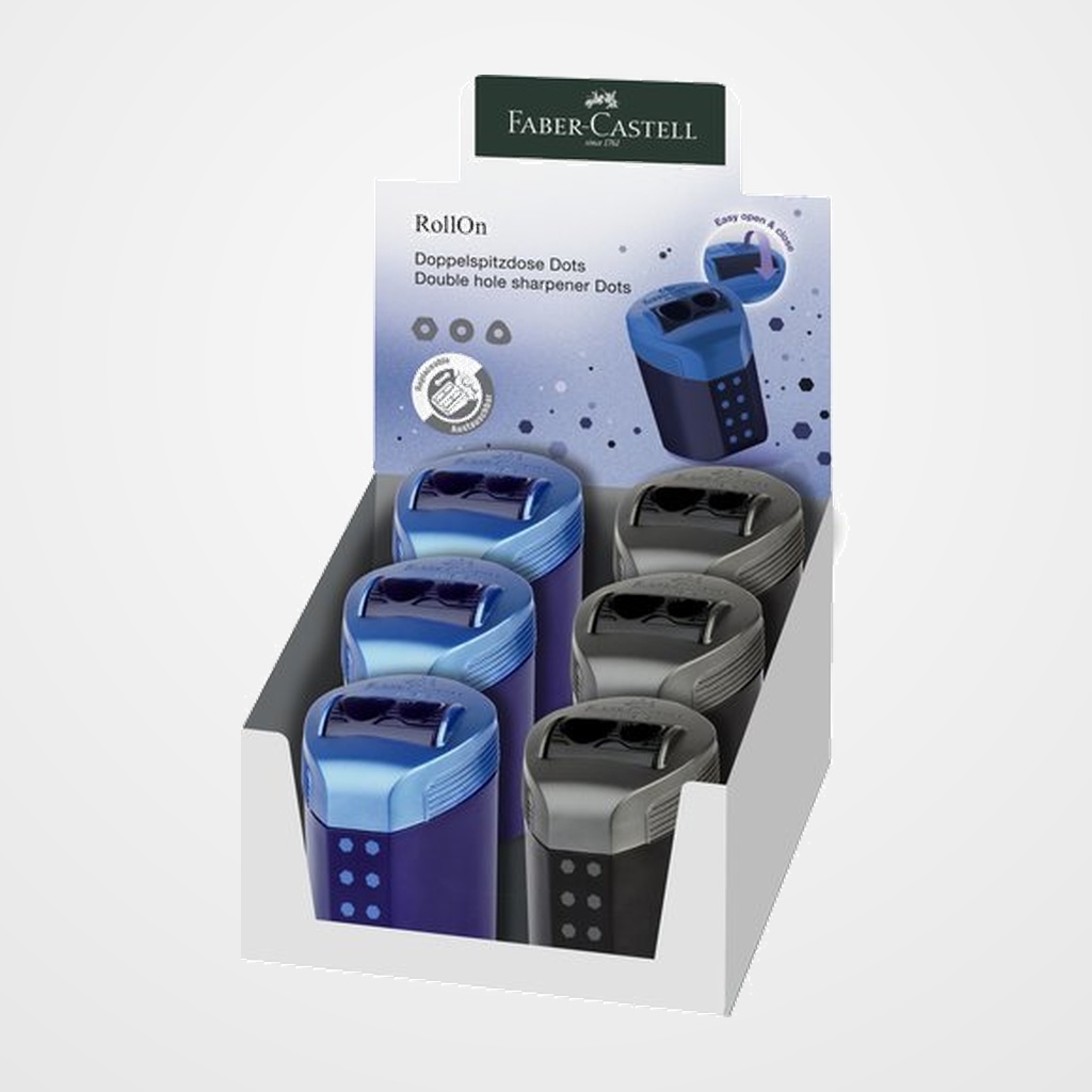 AFILALAPIZ FABER-CASTELL RollOn DOTS 2 USOS CON DEPOSITO CAJA DE 6 (2 col.)