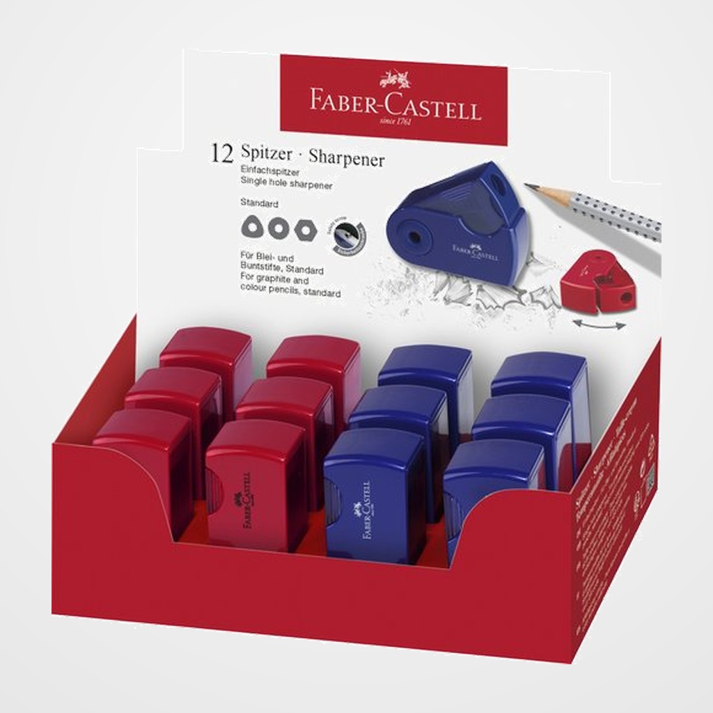 AFILALAPIZ FABER-CASTELL SELEEVE MINI CON DEPOSITO SURTIDOS EXPOSITOR de 12 (2 col.)