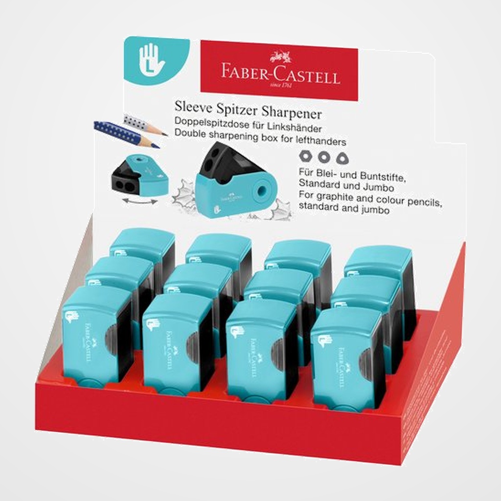 AFILALAPIZ FABER-CASTELL SELEEVE 2 USOS CON DEPOSITO PARA ZURDOS TURQUESA
