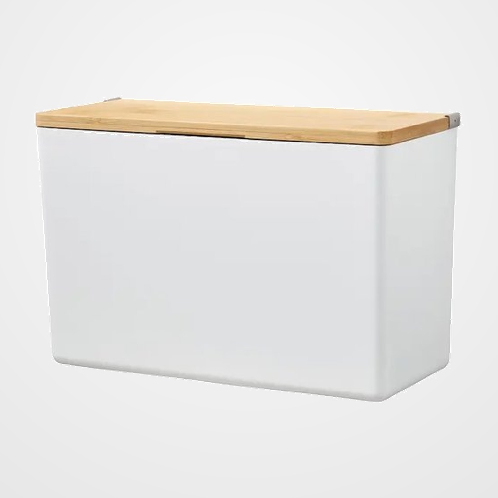 CAJA DE ALMACENAMIENTO TESA BABOO AUTOADHESIVA GRANDE CON TAPA BLANCO CON TAPA BAMBU