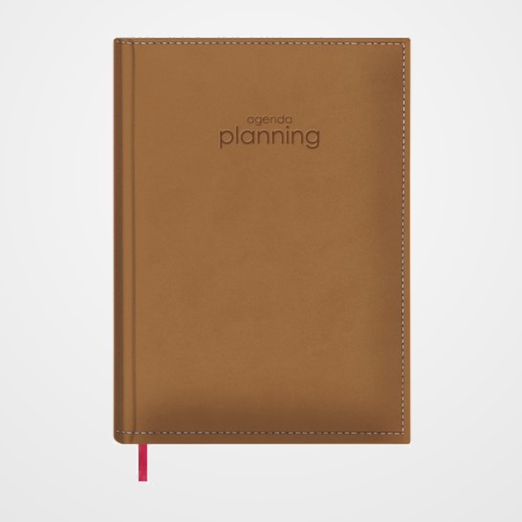 AGENDA DOHE LIBRO DE RESERVAS PERPETUO COSIDO tapa ACOLCHADA POLIPIEL 210x290 D/D CAMEL