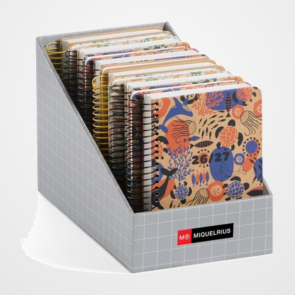 AGENDA ESCOLAR (2026-27) MIQUELRIUS RECYCLED ESPIRAL tapa EXTRA ACTIVA 8º 117x174 EXPOSITOR DE 11