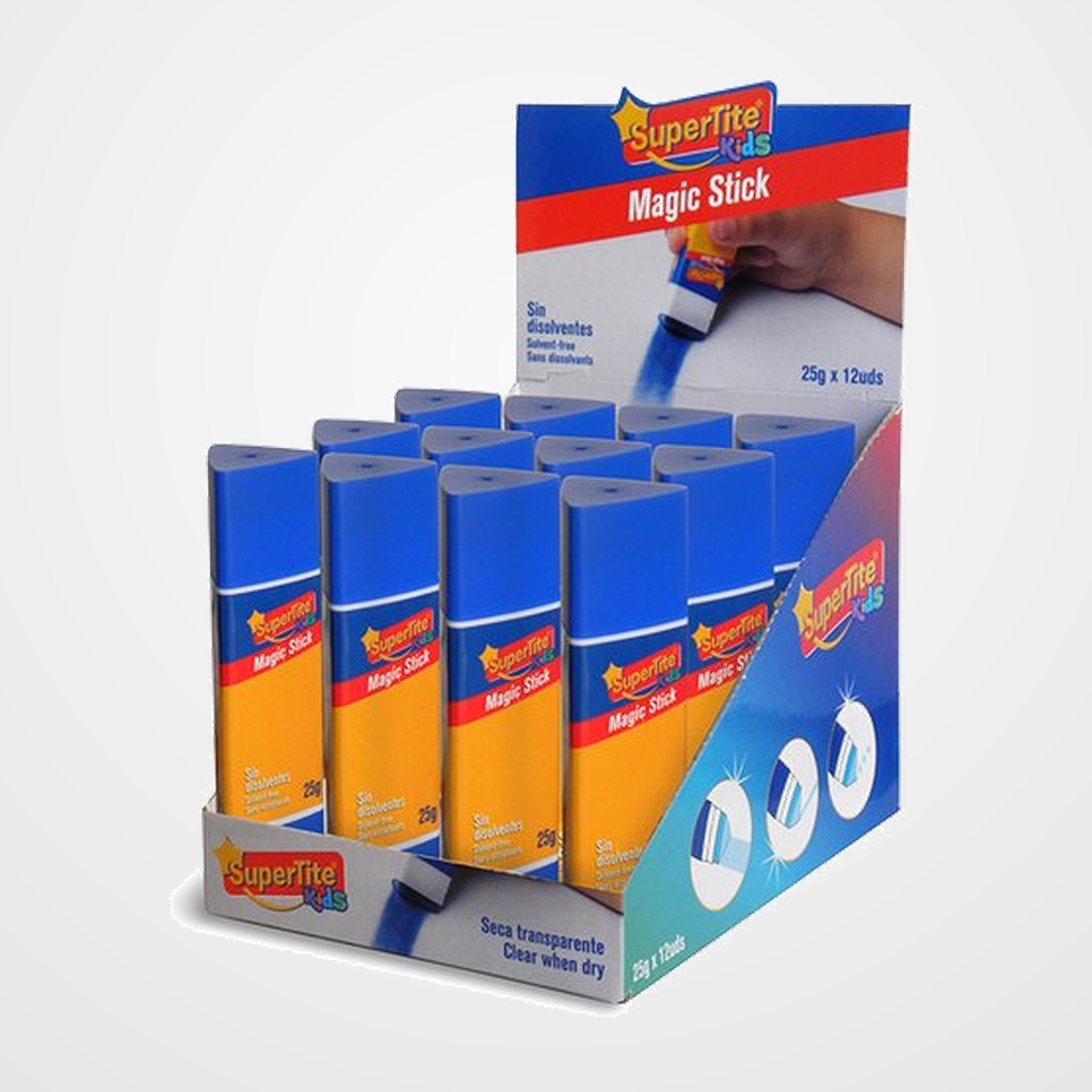 BARRA de PEGAMENTO SUPERTITE TRIANGULAR 25g EXPOSITOR DE 12