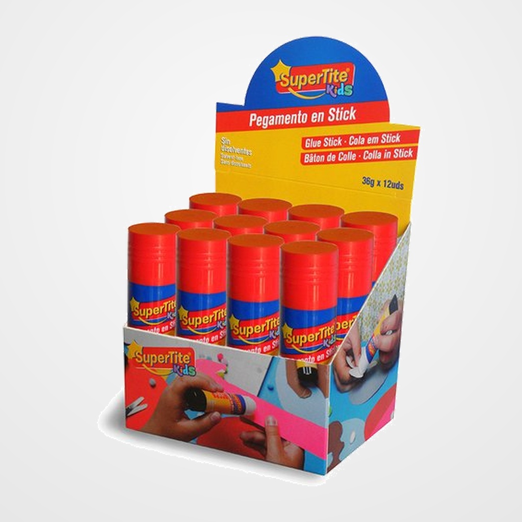BARRA de PEGAMENTO SUPERTITE 36g EXPOSITOR DE 12