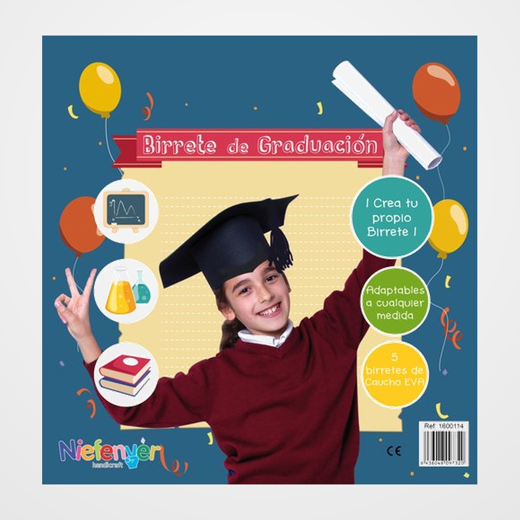 BIRRETE GRADUACION NIEFENVER PACK DE 5