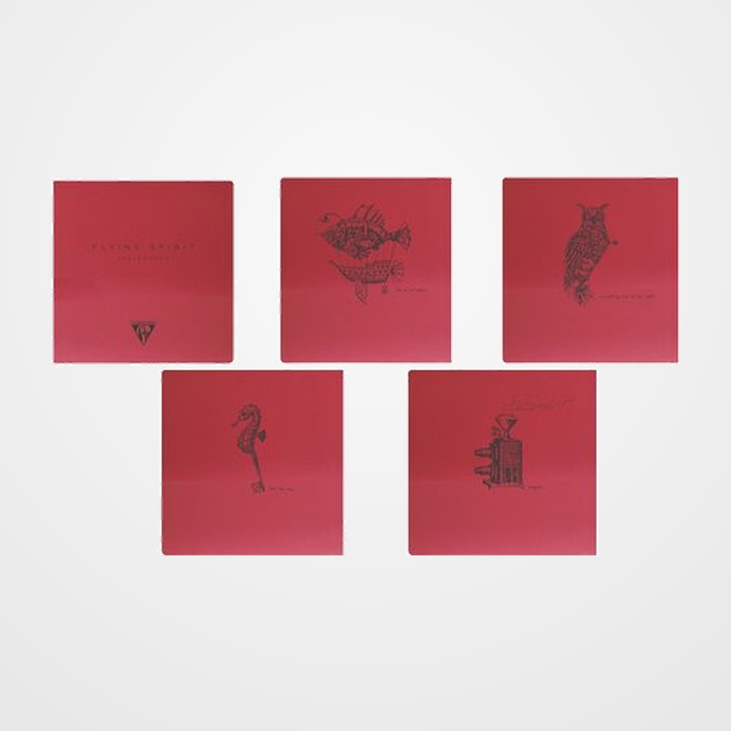 BLOC DE DIBUJO CLAIREFONTAINE FLYING SPIRIT COSIDO ROJO 148 x 105 mm 90gr 50h