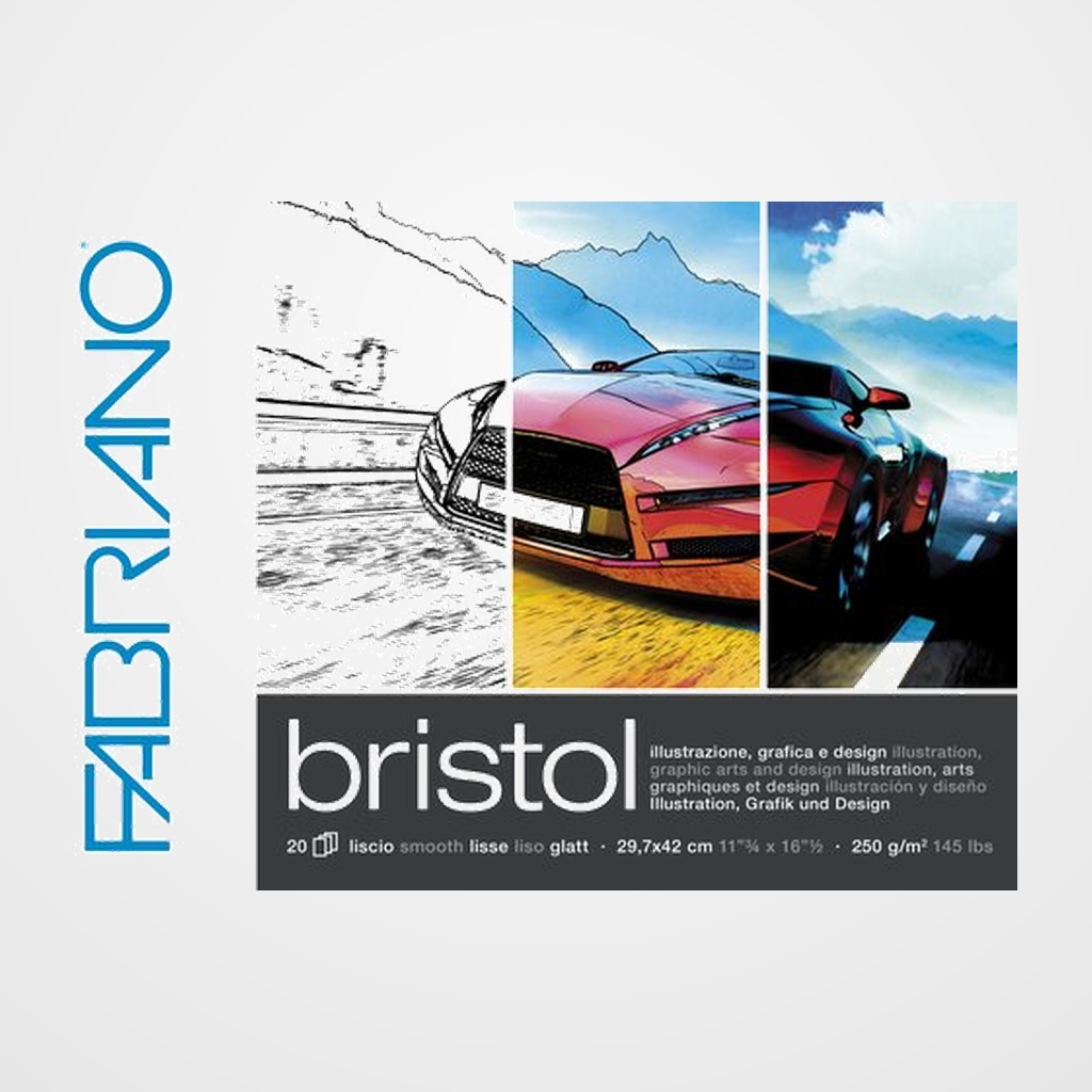 BLOC DE DIBUJO FABRIANO BRISTOL ILLUSTRAZIONE ENCOLADO A3 250g 20h
