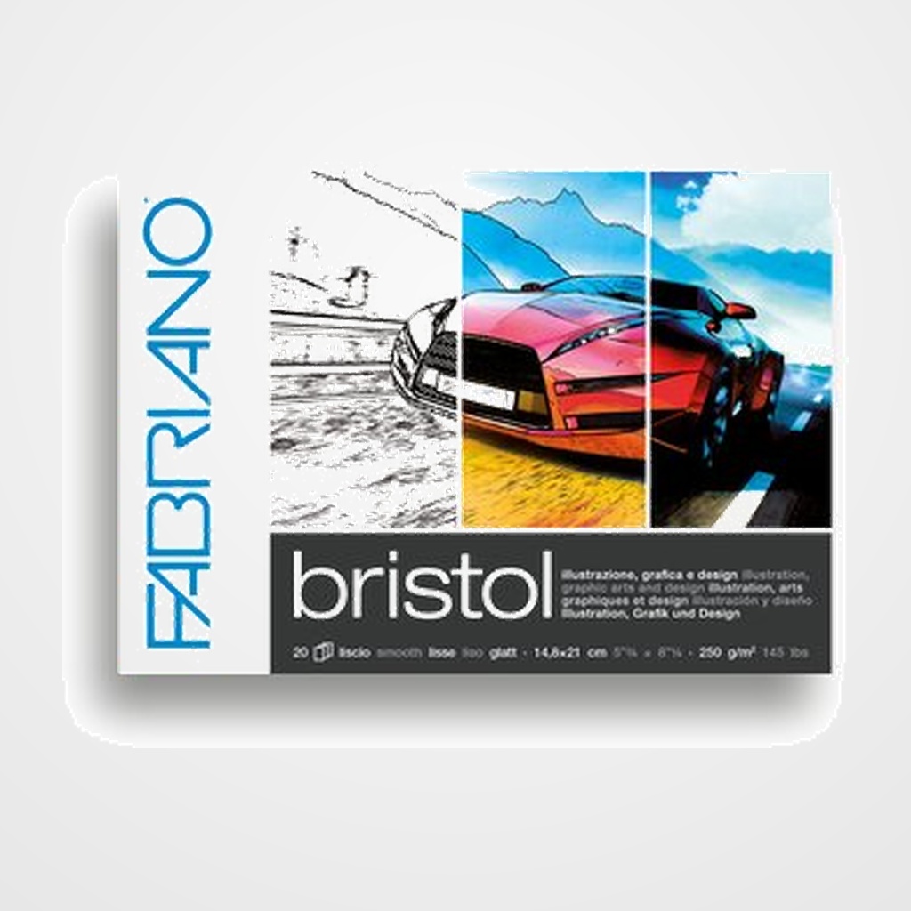 BLOC DE DIBUJO FABRIANO BRISTOL ILLUSTRAZIONE ENCOLADO A5 250g 20h