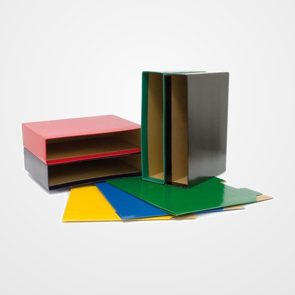 CAJA para ARCHIVADOR GRAFOPLAS GRAFCOLOR Fº 86mm AMARILLO