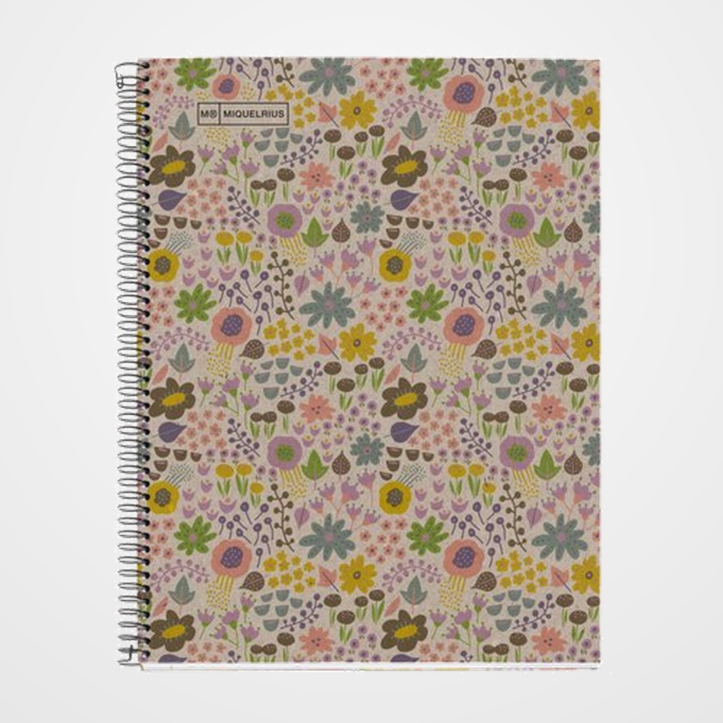 BLOC MIQUELRIUS ECO DESIGN NOTEBOOK 1 micro.tapa DURA A4 80h 80g CUADRIC.5x5 ECOFLOWERS