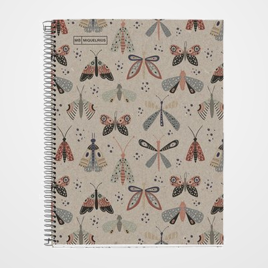 BLOC MIQUELRIUS ECO DESIGN NOTEBOOK 1 micro.tapa DURA A5 80h 80g CUADRIC.5x5 ECOBUTTERFLY