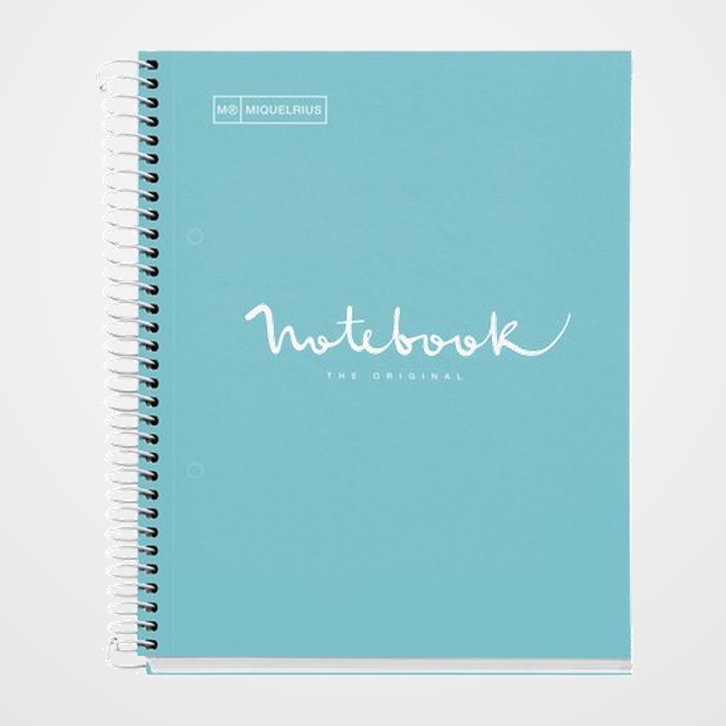 BLOC MIQUELRIUS EMOTIONS NOTEBOOK 1 micro.tapa EXTRA A5 80h 90g CUADRIC.5x5 AZUL CIELO
