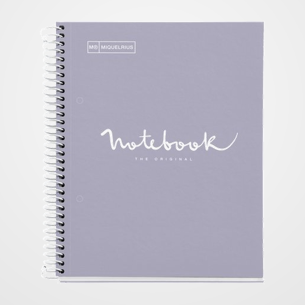 BLOC MIQUELRIUS EMOTIONS NOTEBOOK 1 micro.tapa EXTRA A5 80h 90g CUADRIC.5x5 GRIS