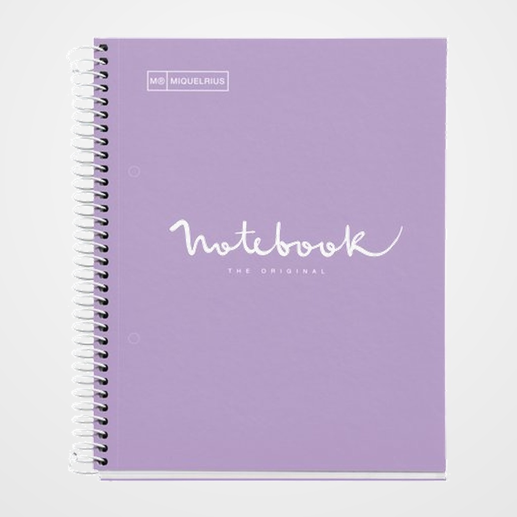 BLOC MIQUELRIUS EMOTIONS NOTEBOOK 1 micro.tapa EXTRA A5 80h 90g CUADRIC.5x5 LAVANDA