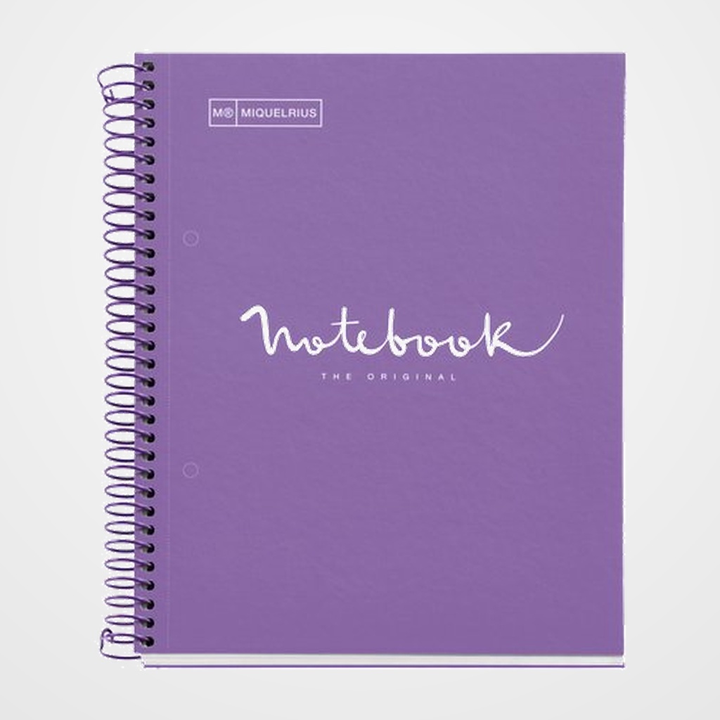 BLOC MIQUELRIUS EMOTIONS NOTEBOOK 1 micro.tapa EXTRA A5 80h 90g CUADRIC.5x5 PURPURA
