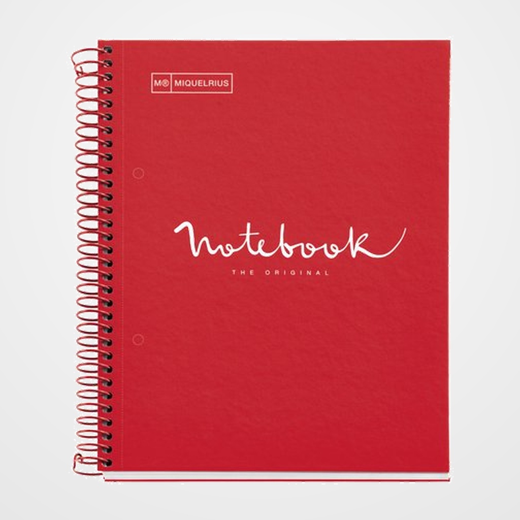 BLOC MIQUELRIUS EMOTIONS NOTEBOOK 1 micro.tapa EXTRA A5 80h 90g CUADRIC.5x5 ROJO