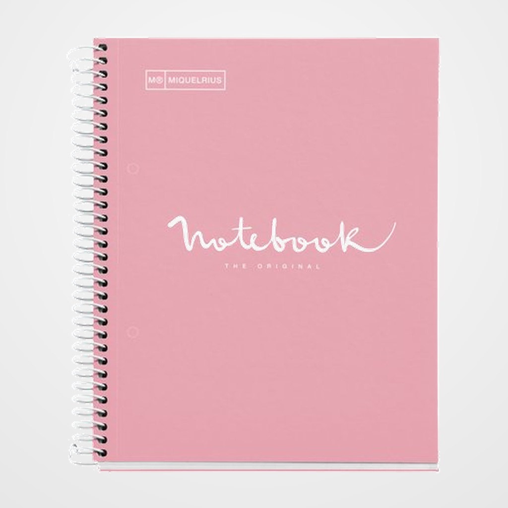 BLOC MIQUELRIUS EMOTIONS NOTEBOOK 1 micro.tapa EXTRA A5 80h 90g CUADRIC.5x5 ROSA