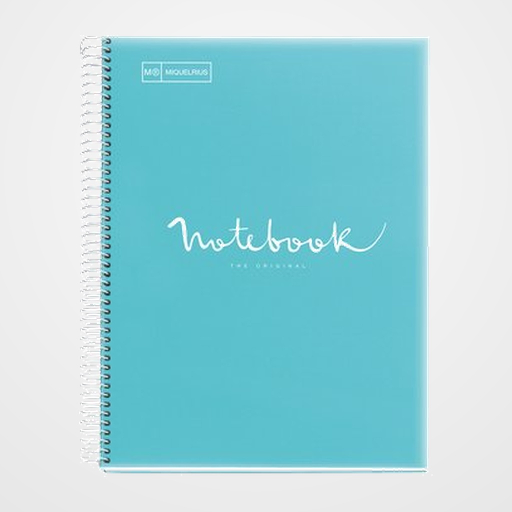 BLOC MIQUELRIUS EMOTIONS NOTEBOOK 1 micro.tapa PP A4 80h 90g CUADRIC.5x5 AZUL CIELO