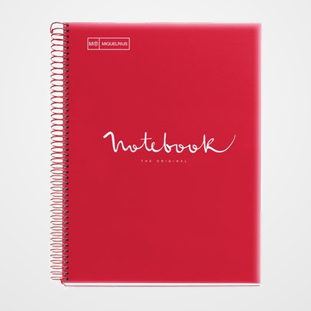 BLOC MIQUELRIUS EMOTIONS NOTEBOOK 1 micro.tapa PP A4 80h 90g CUADRIC.5x5 ROJO