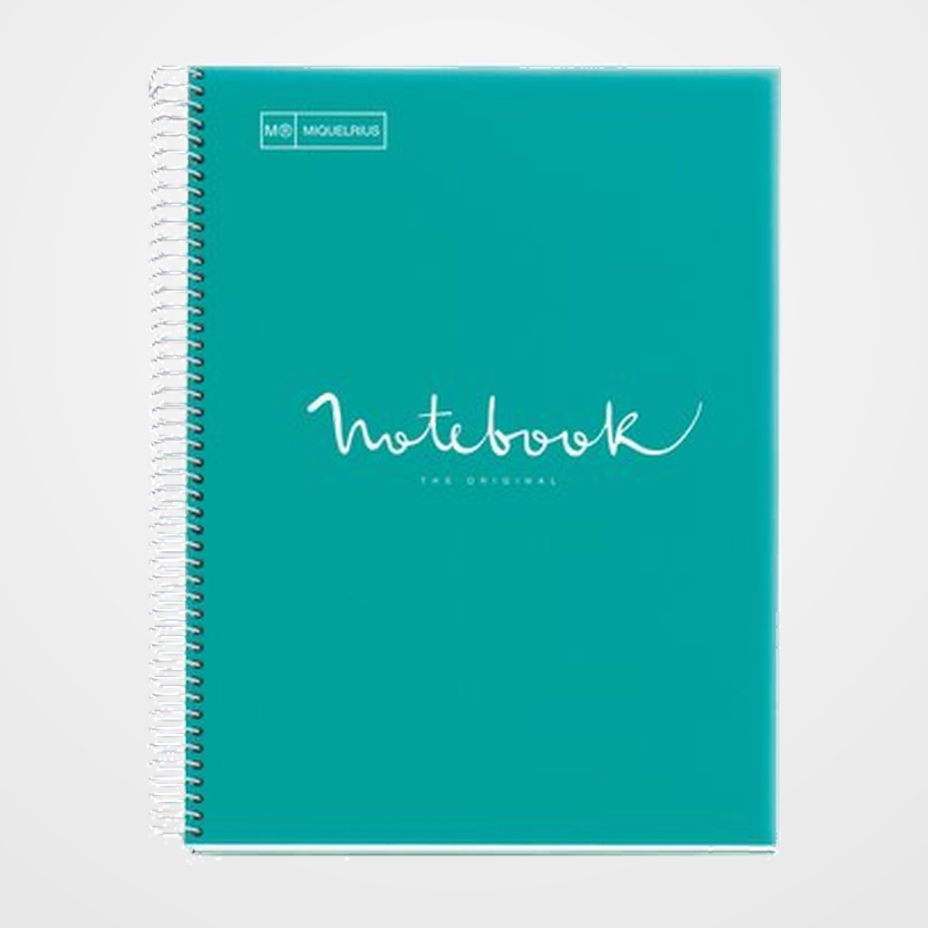 BLOC MIQUELRIUS EMOTIONS NOTEBOOK 1 micro.tapa PP A4 80h 90g CUADRIC.5x5 TURQUESA