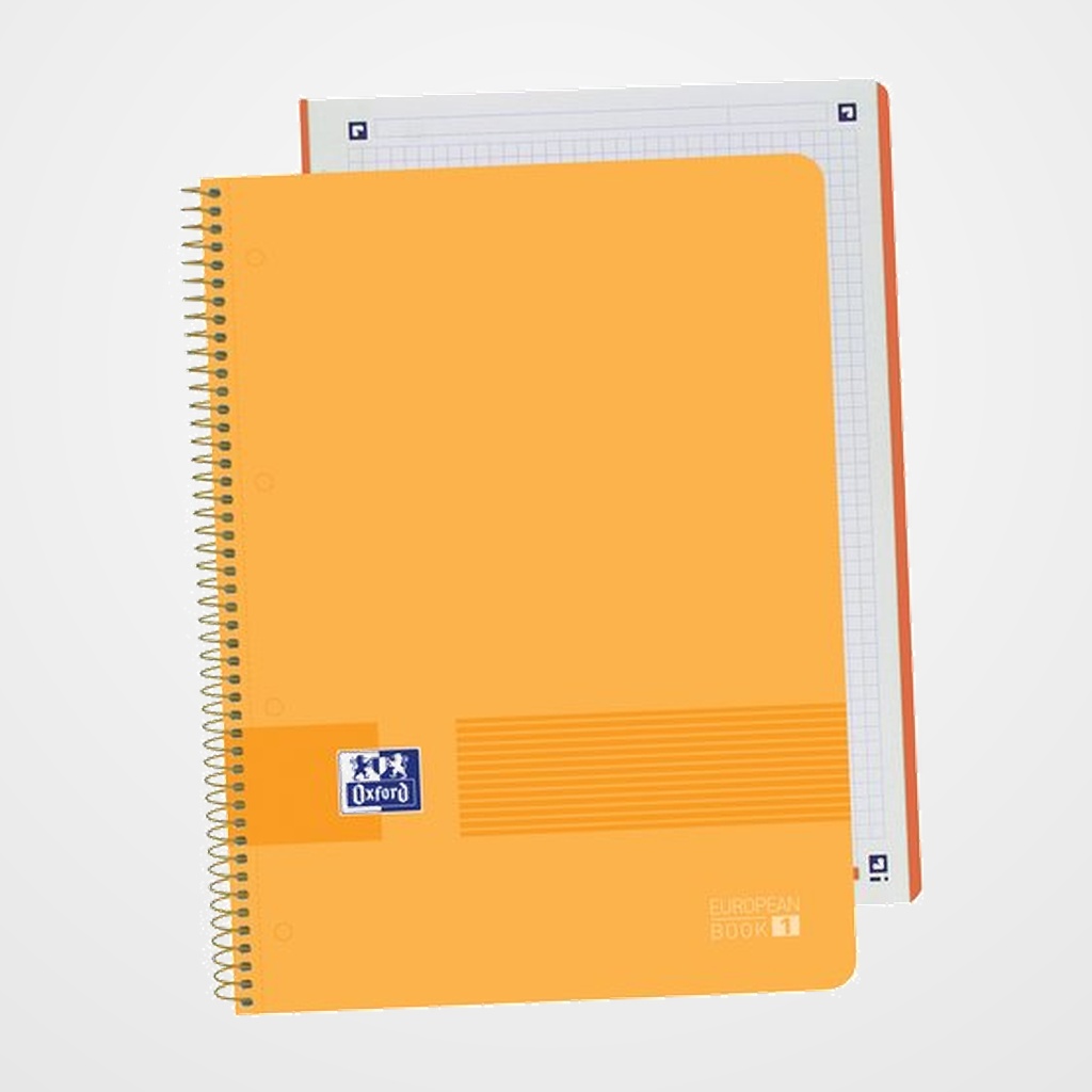 BLOC OXFORD SCHOOL EU.BOOK 1 LIVE&GO micro.tapa PP A4+ 80h CUADRIC.5x5 90g MELOCOTON