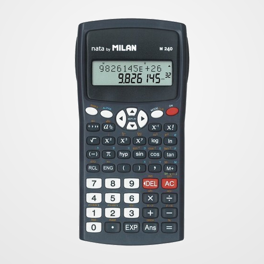 CALCULADORA CIENTIFICA MILAN 10+2 DIGITOS NEGRO (2 líneas)