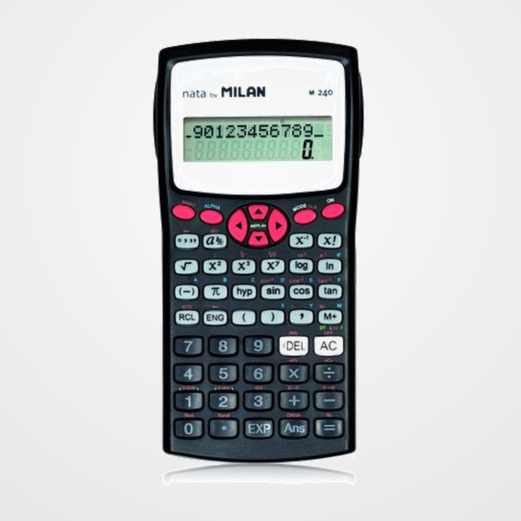 [15404002] CALCULADORA CIENTIFICA MILAN 10+2 DIGITOS NEGRO/ROJO (2 líneas)