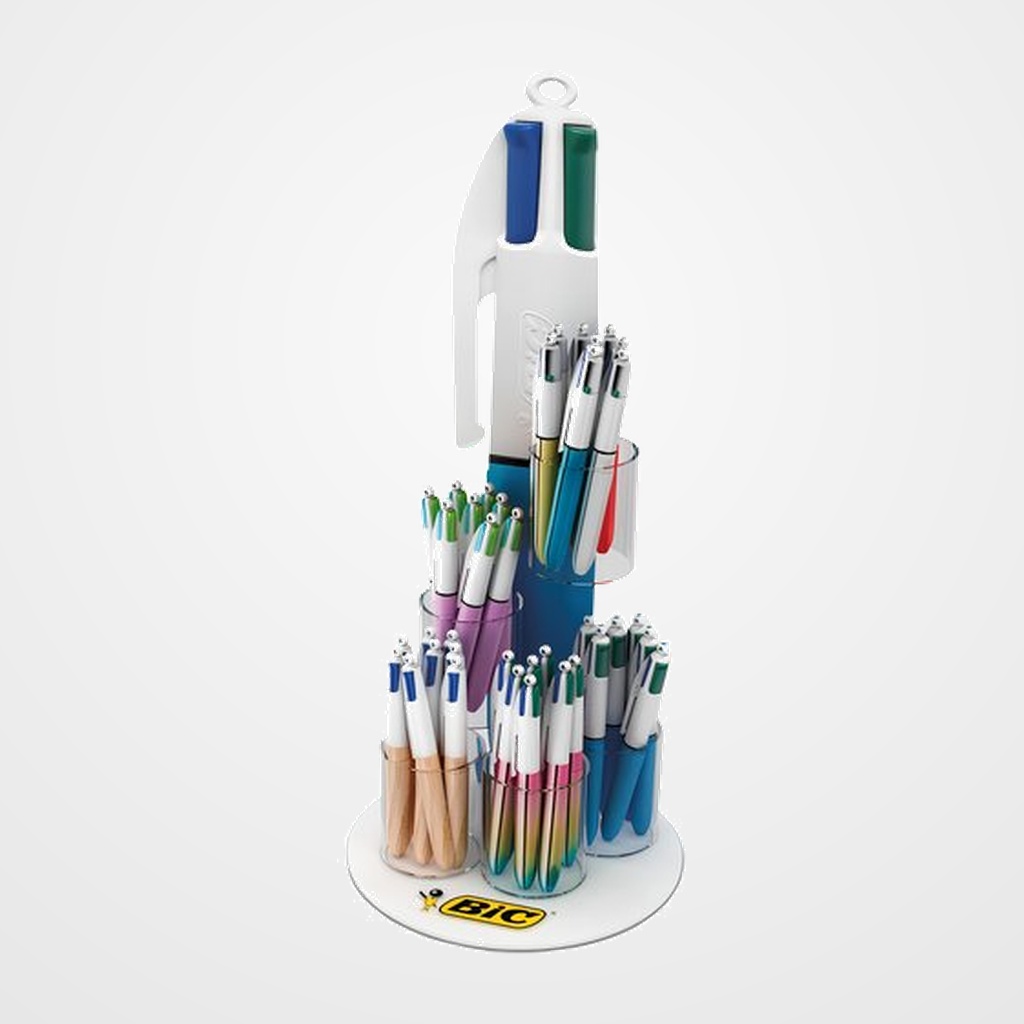 BOLIGRAFO de 4 COLORES BIC EXPOSITOR DE 60 12x 964775 SHINE 12x 511034 GRADIENT 12x 982866 ORIGINAL 12x 503815 FUN PURPLE 12x 508964 WOOD NATURAL