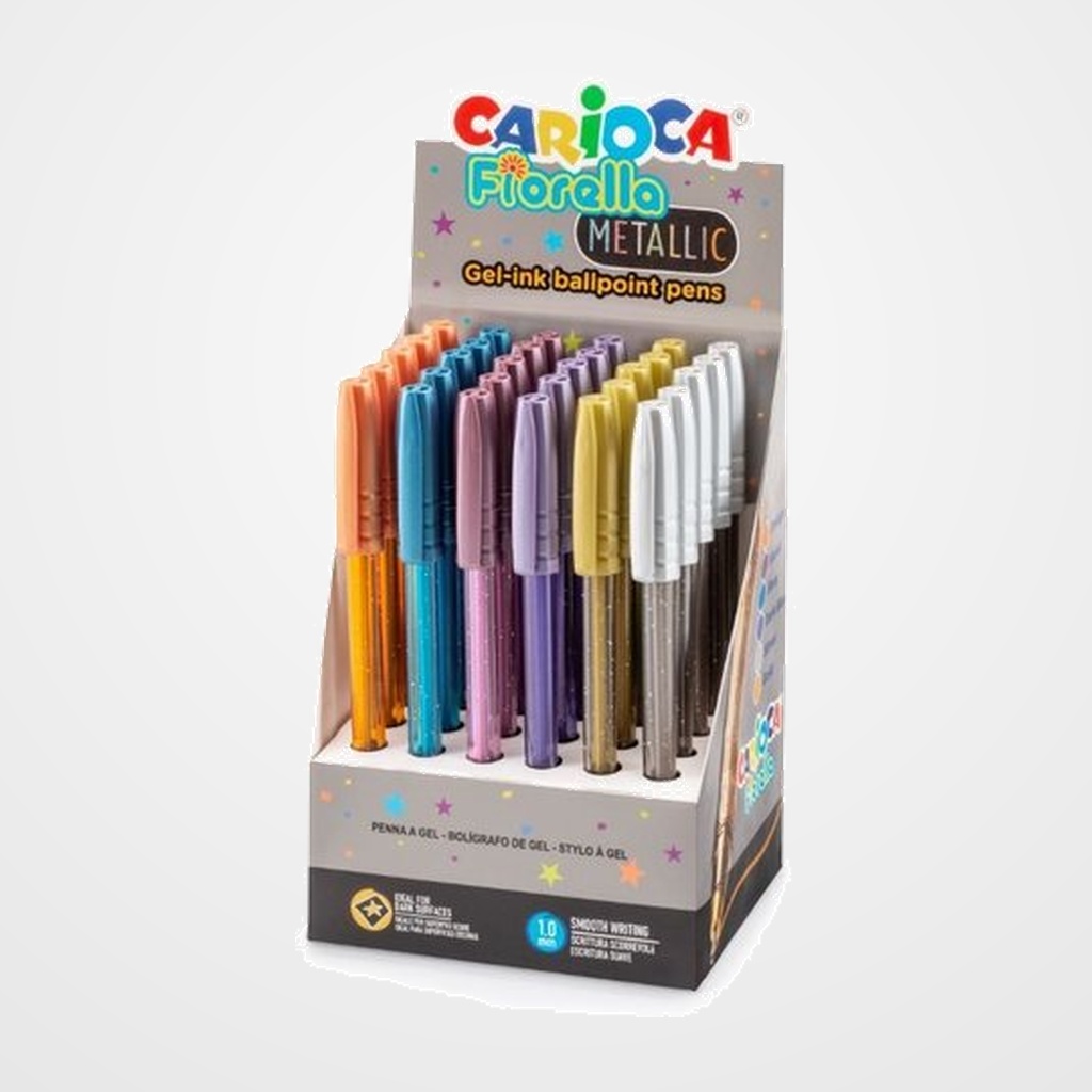 BOLIGRAFO CARIOCA FIORELLA GEL METALLIC EXPOSITOR de 30