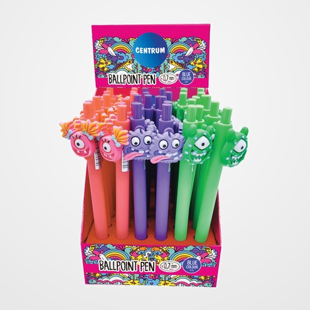BOLIGRAFO CENTRUM FANCY MONSTER EXPOSITOR DE 36 (tinta azul)